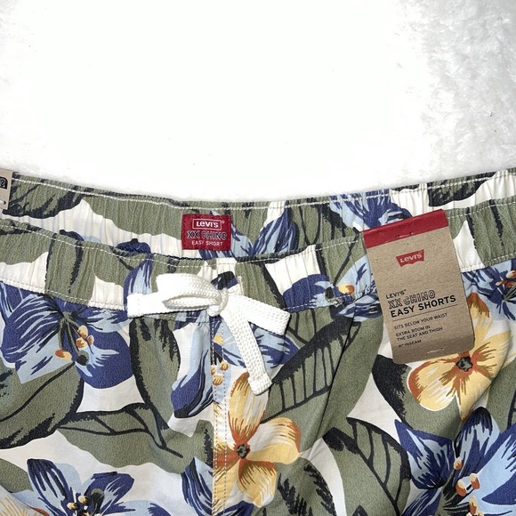 Levis XX Chino‎ Easy Shorts Floral Print Elastic Waist Lightweight Mens - Picture 2 of 6